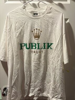 Publik Trust Men's White Short Sleeve Logo T-Shirt